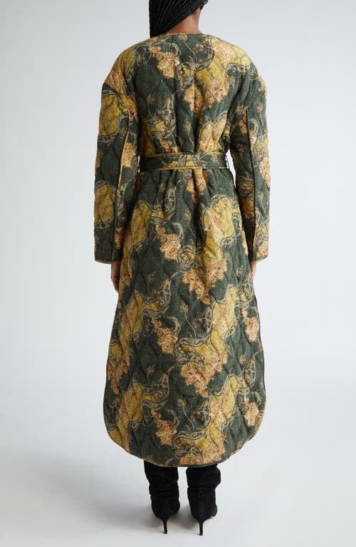 Shop Ulla Johnson Theo Quilted Silk Coat In Alpine