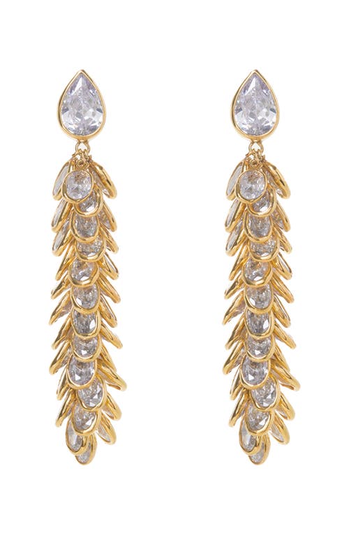 Shop Freya Rose Crystal Long Drops In Gold