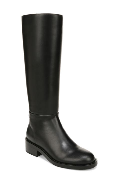 CHANEL Chain Accent Quilted Knee High Boots