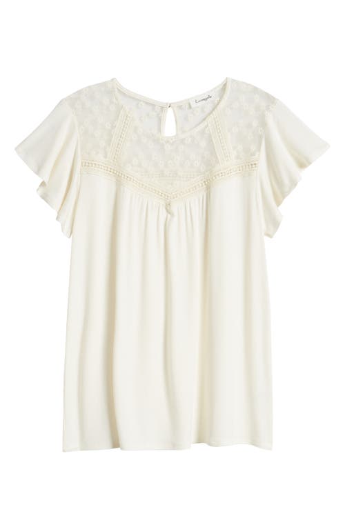 Shop Loveappella Yoke Swing Top In Cream