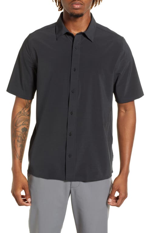 BRADY Zero Weight Short Sleeve Button-Up Shirt in Ink