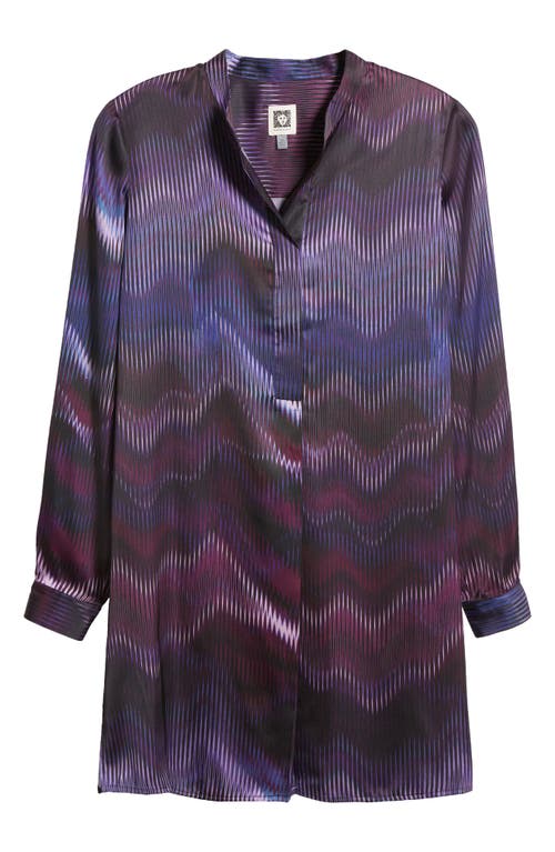 Shop Anne Klein Abstract Print Tunic Top In Deep Plum Multi