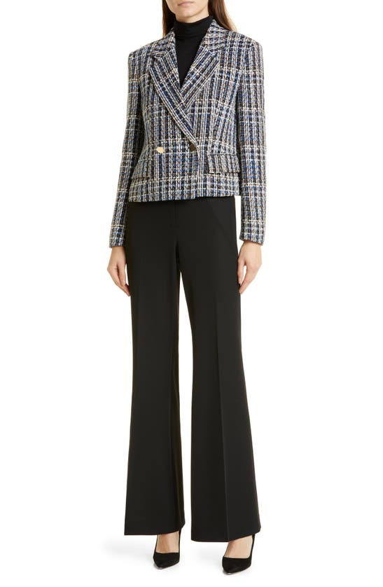 Hugo Boss Tweed Double Breasted Jacket In Mountain Blue Fantasy ModeSens