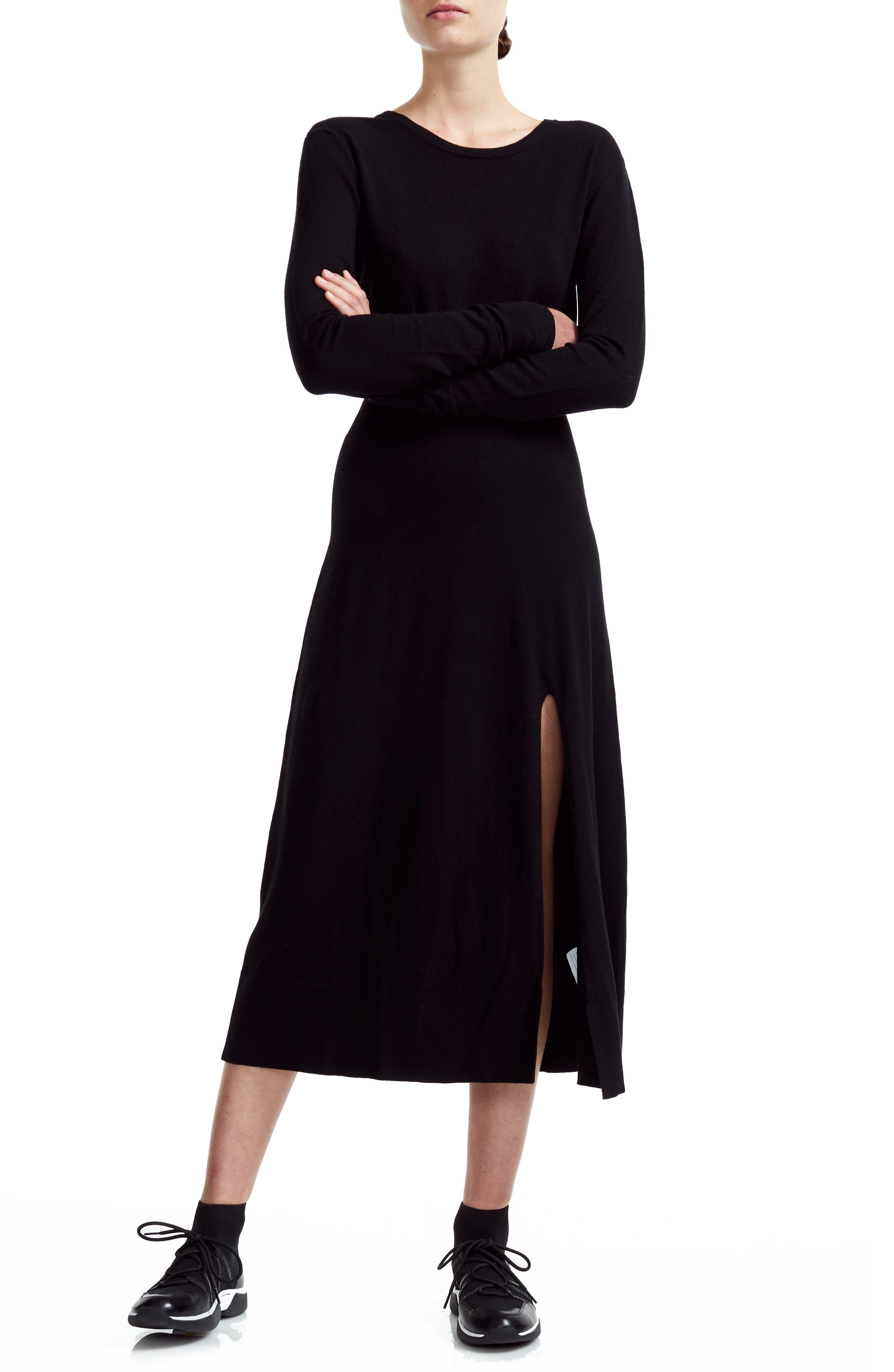 maje black knit dress