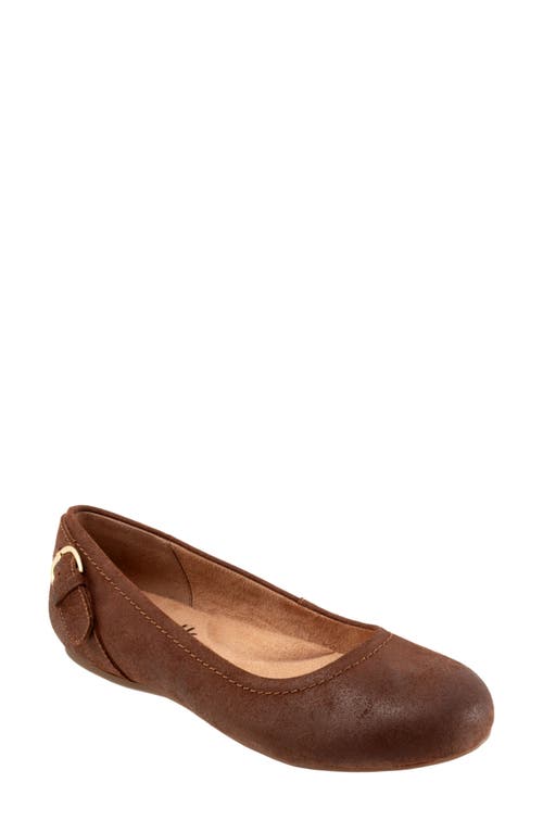 Shop Softwalk ® Sydney Flat In Brown Suede