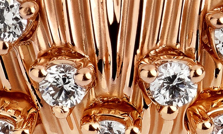 Shop Hueb Plissé Diamond Earrings In 18k Rose Gold