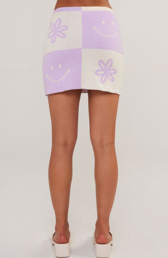 Shop Samii Ryan X Smiley® Colorblock Knit Skirt In Purple