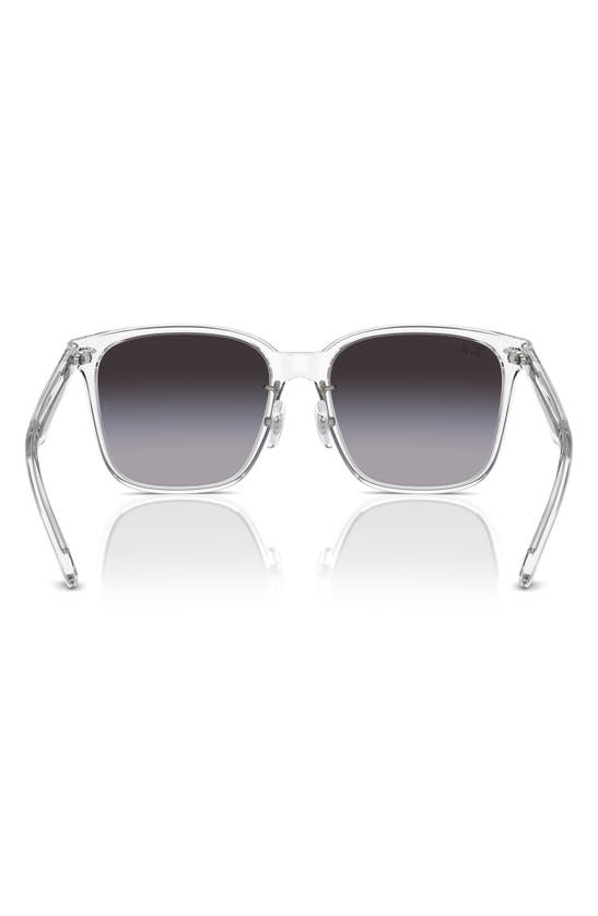 Shop Ray Ban Ray-ban 57mm Gradient Square Sunglassers In Clear