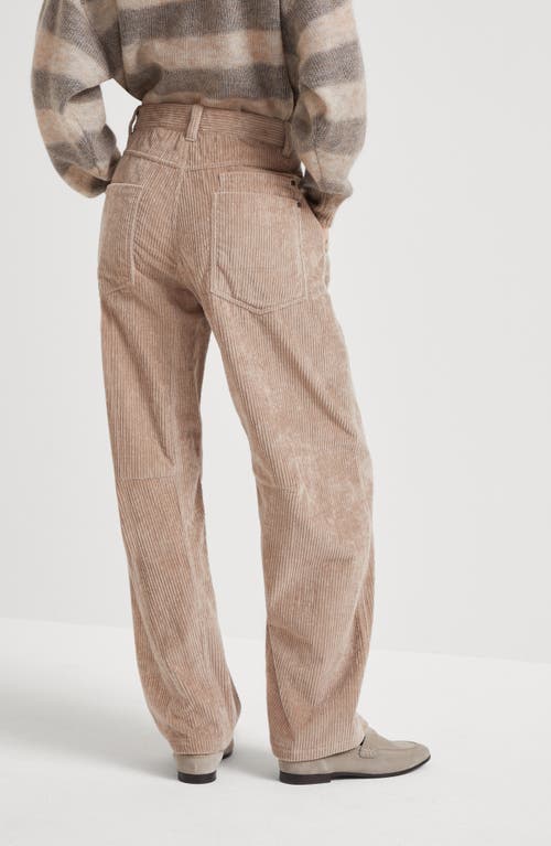 Shop Brunello Cucinelli Soft Curved Trousers In Brown