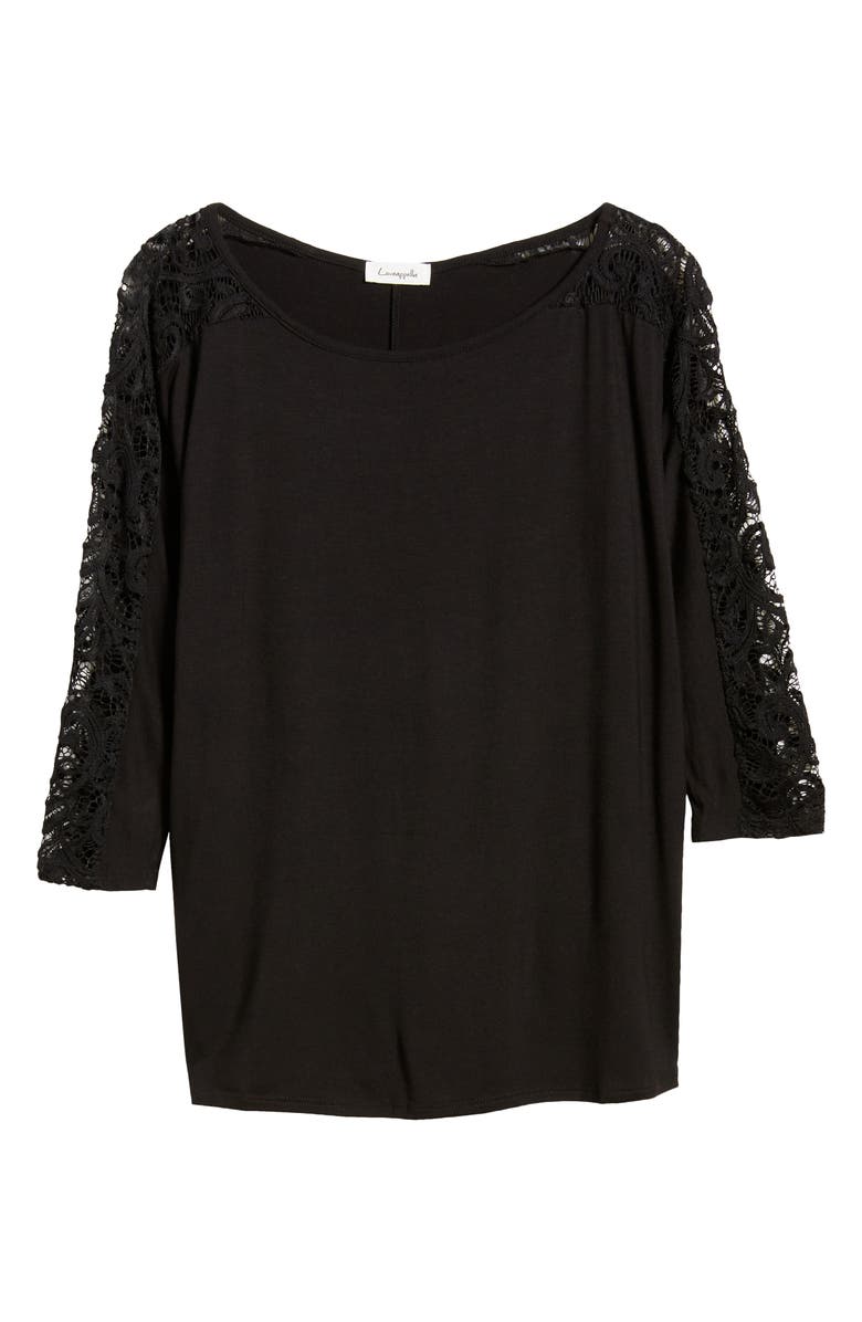 Loveappella Lace Long Sleeve Top | Nordstrom