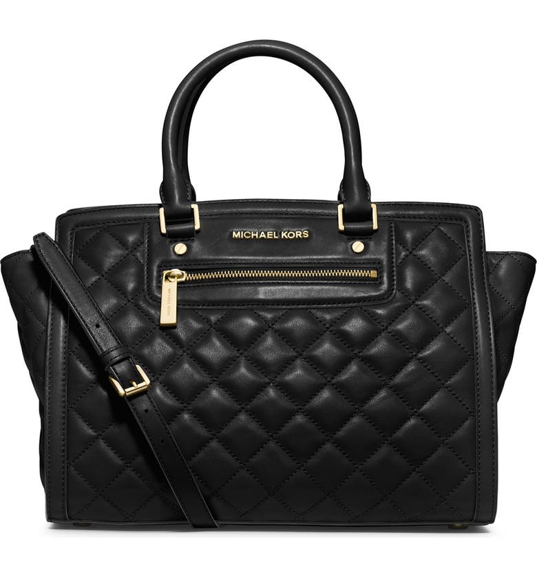 MICHAEL Michael Kors 'Large Selma' Quilted Leather Satchel | Nordstrom