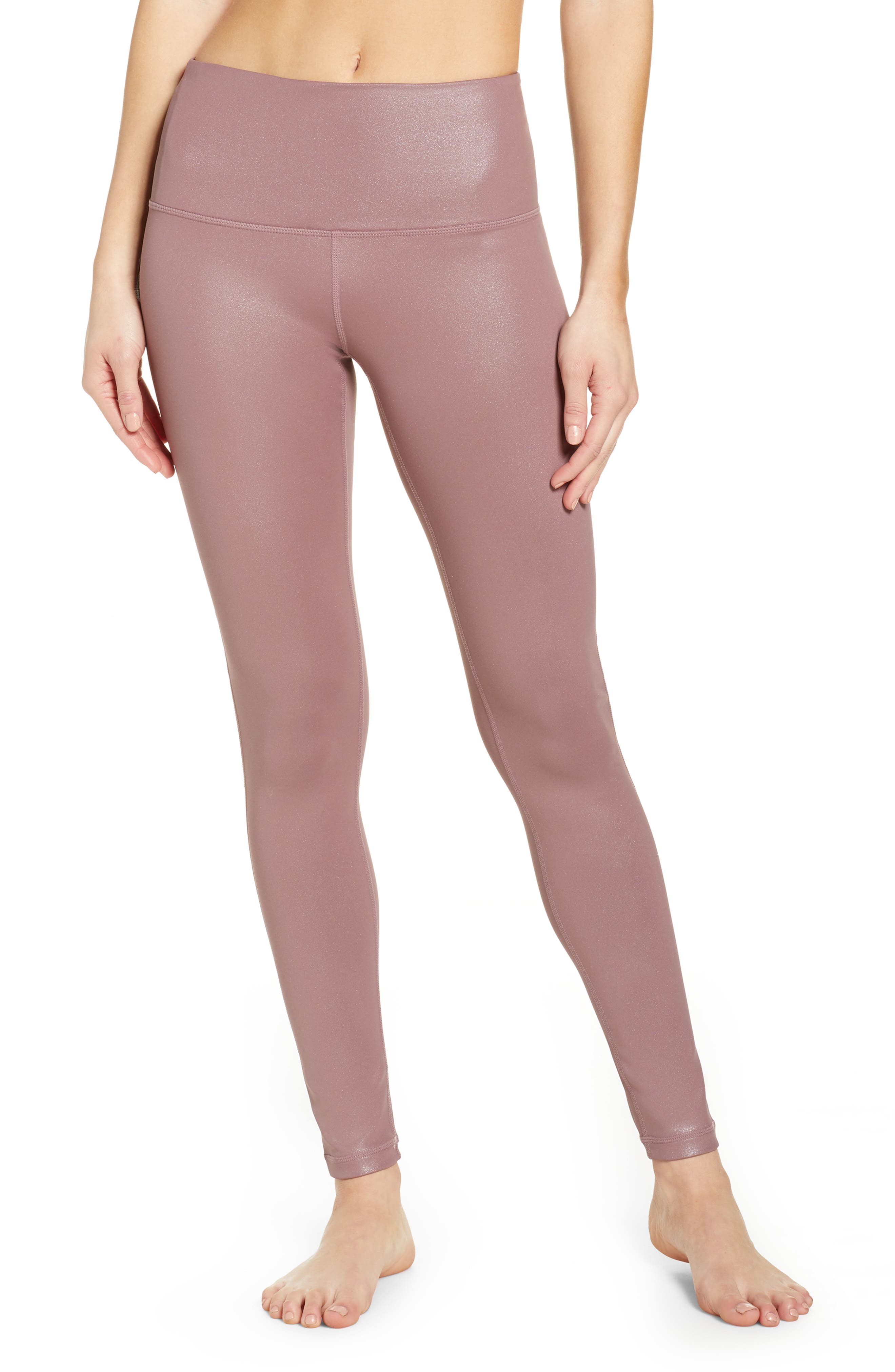 ZELLA Live-In High Waist Leggings, Main, color, PURPLE TAUPE SHINE PRINT