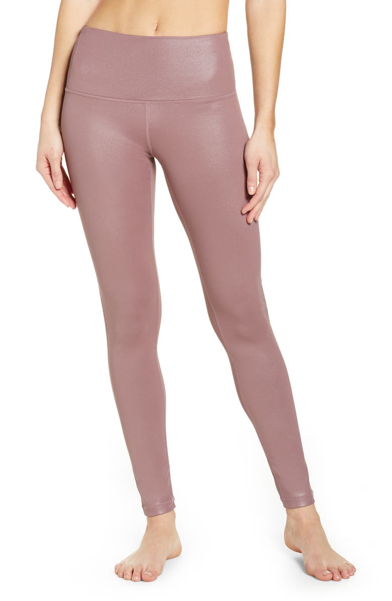 ZELLA Live-In High Waist Leggings, Main, color, PURPLE TAUPE SHINE PRINT