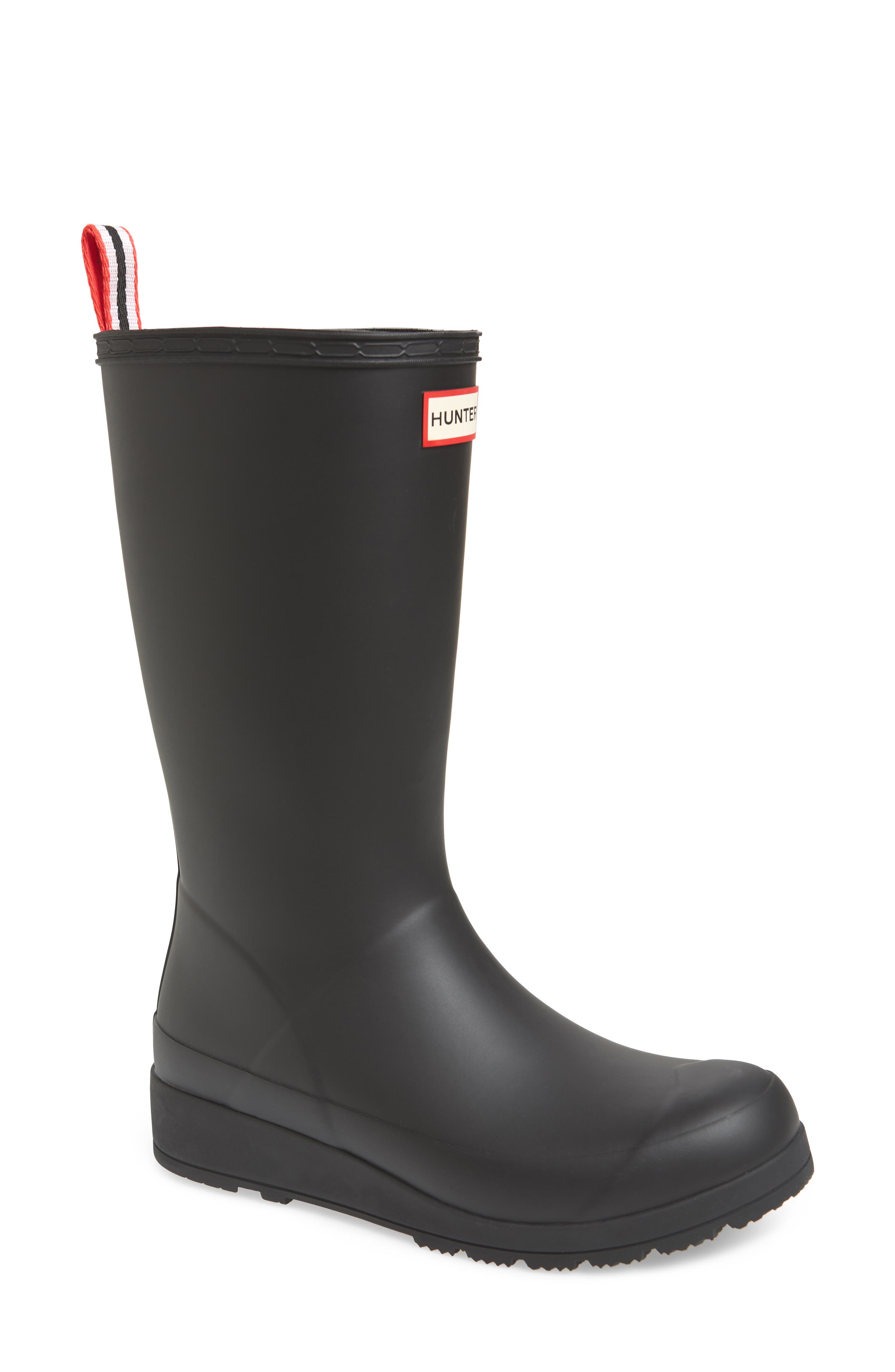 Hunter Original Play Tall Waterproof Rain Boot, Black