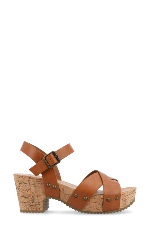 Shop Journee Collection Platform Sandal In Tan