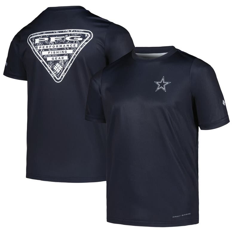 Columbia Kids' Youth  Navy Dallas Cowboys Terminal Tackle Omni-shade  T-shirt