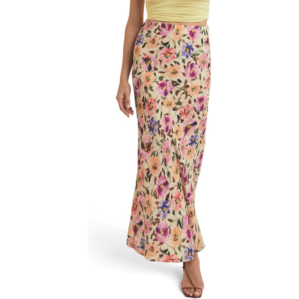 Shop Favorite Daughter The Gwen Floral Print Maxi Skirt In Prosecco Floral