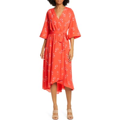 Joie Damon Faux Wrap Dress, Coral