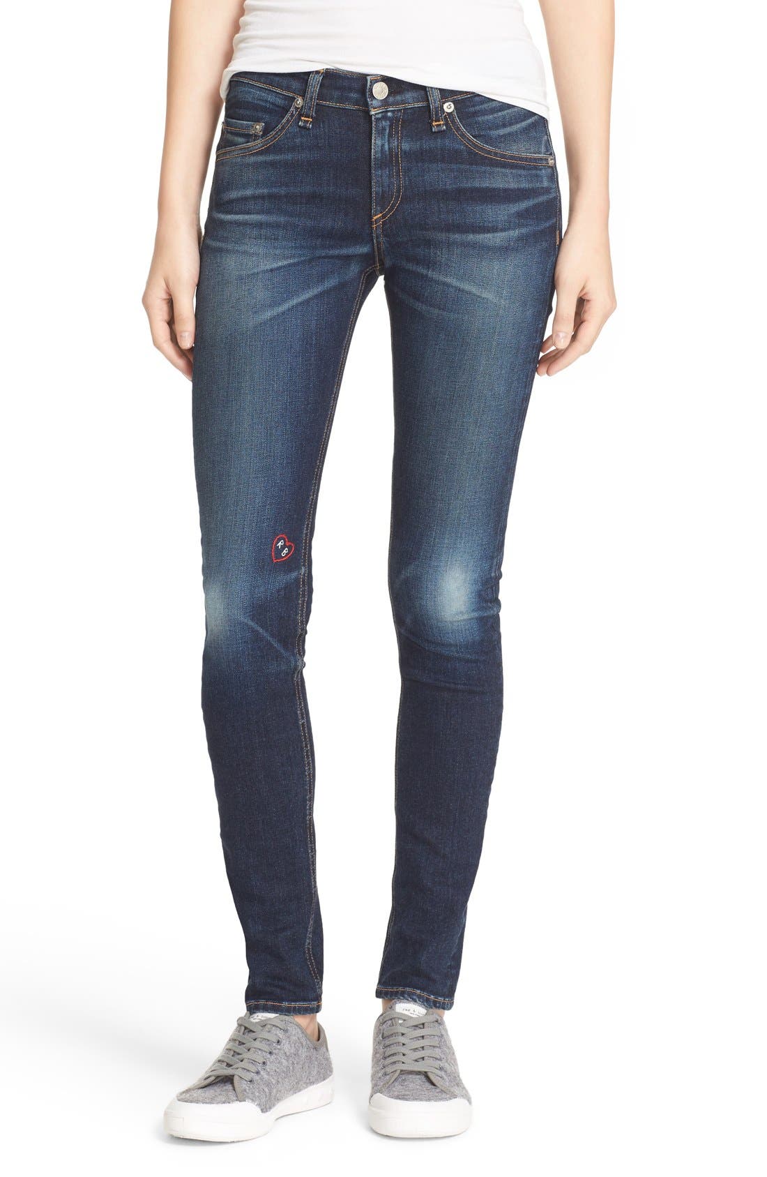 rag & bone/JEAN Embroidered Skinny Jeans (Baker) Nordstrom
