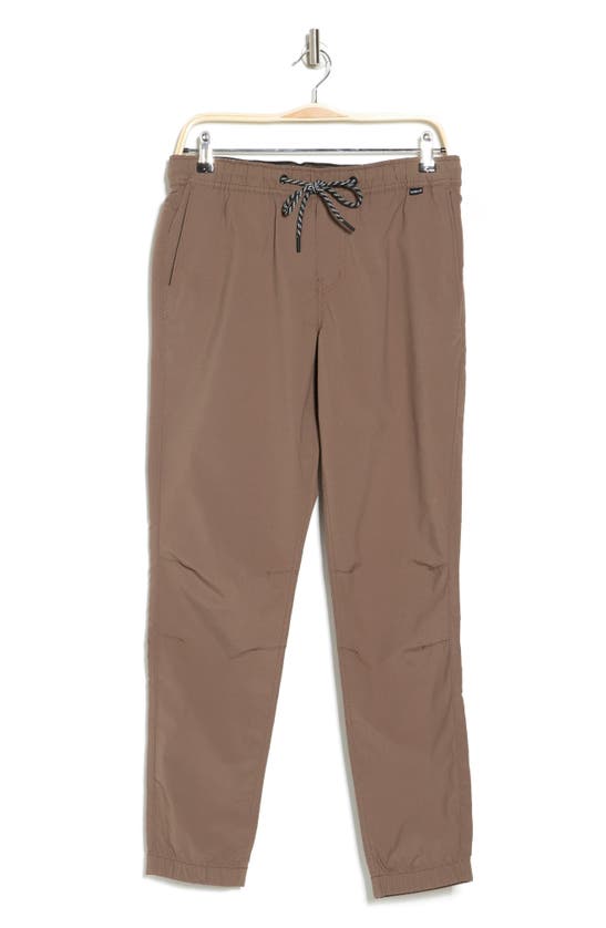 Hurley Nylon Stretch Twill Joggers In Brown