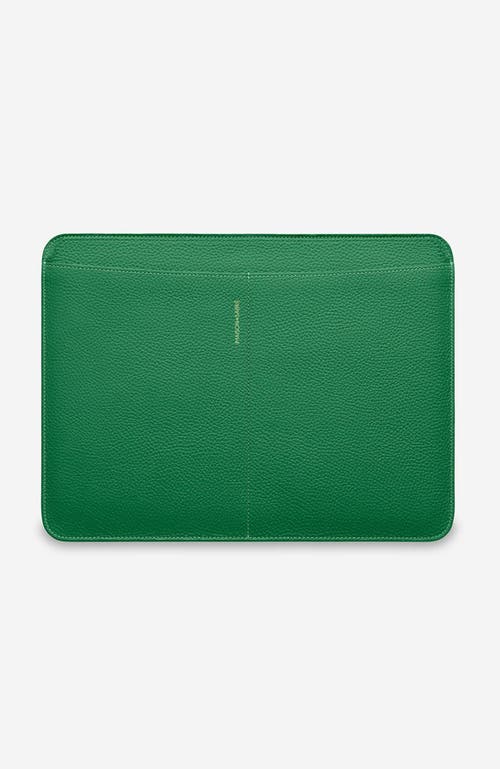 MAISON de SABRÉ Leather Laptop Sleeve in Emerald Green at Nordstrom, Size Small
