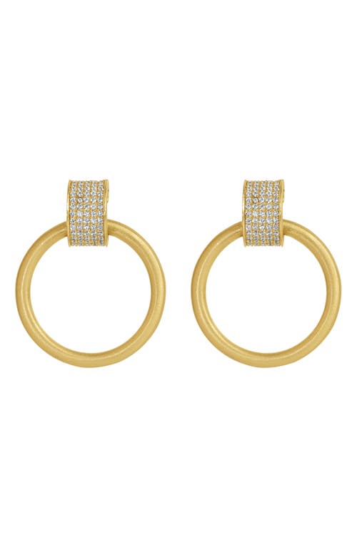 Shop Dean Davidson Petit Pavé Drop Hoop Earrings In White Topaz/gold