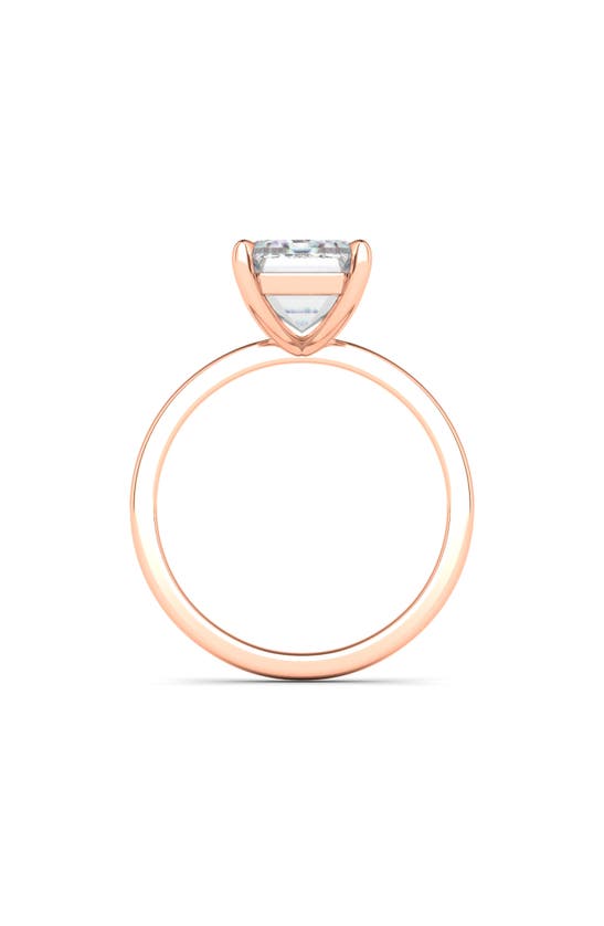 Shop Hautecarat Emerald Cut Lab Created Diamond 18k Gold Ring In 18k Rose Gold