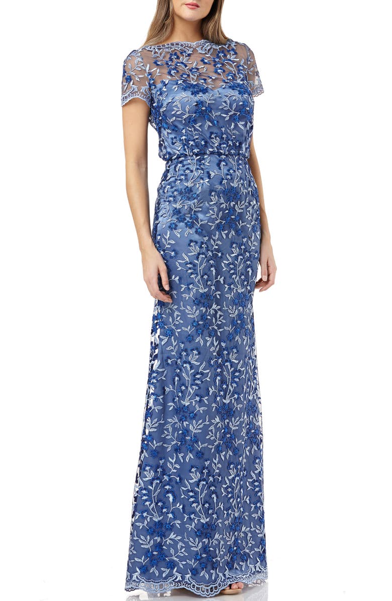 JS Collections Embroidered Evening Gown | Nordstrom