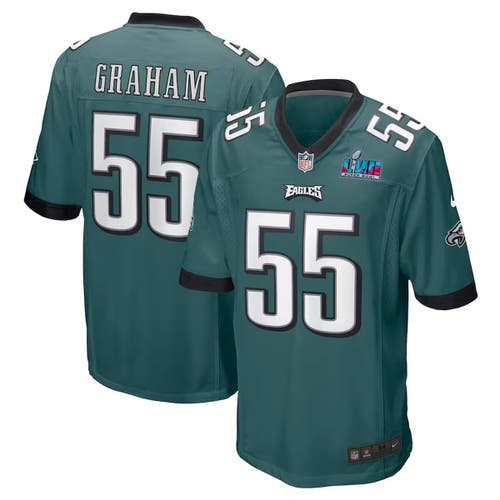 Men's Nike Brandon Graham Midnight Green Philadelphia Eagles Super Bowl LVII Patch Game Jersey