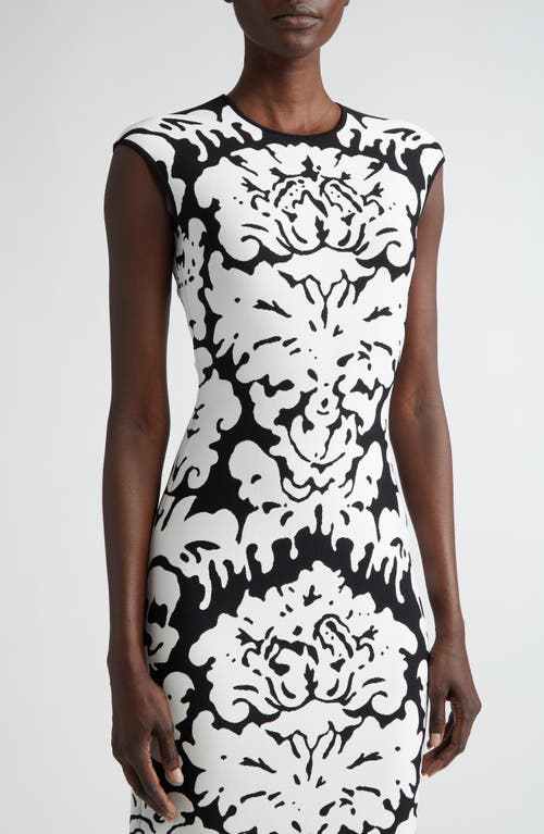 ALEXANDER MCQUEEN ALEXANDER MCQUEEN DAMASK JACQUARD SHEATH DRESS