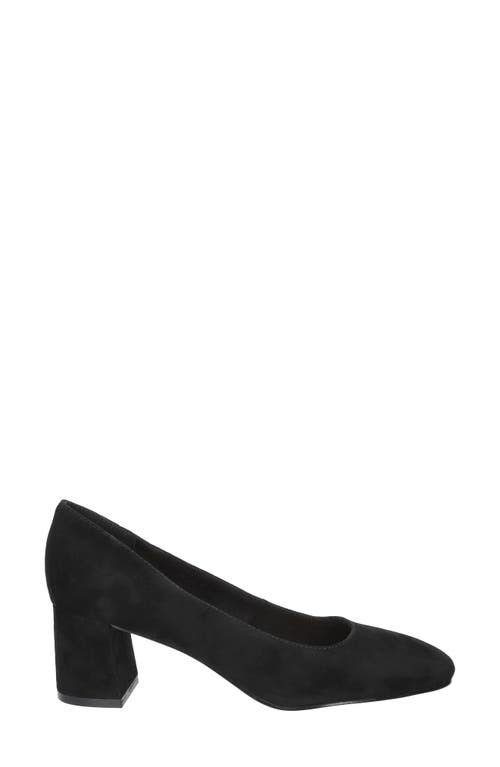 Shop Bella Vita Jillian Square Toe Pump In Black Kidsuede Leather