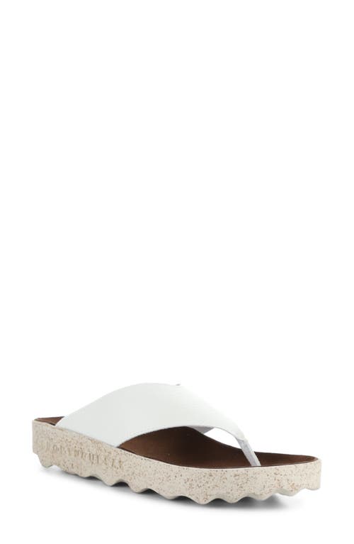 Cami Platform Flip Flop in White Eco Faux Leather