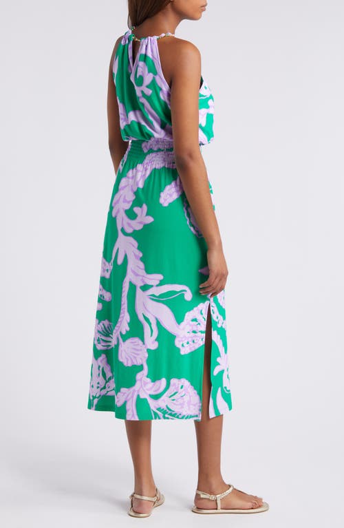 Shop Lilly Pulitzer ® Gracelyn Smocked Waist Midi Dress In Brazilian Green Salty Sandbar