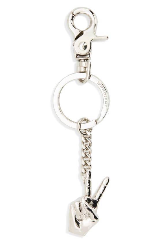 Shop Y/project Mini Peace Key Ring In Silver