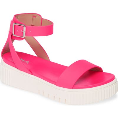 Mia Lunna Platform Ankle Strap Sandal- Pink