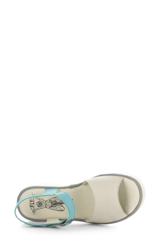 Shop Fly London Tull Platform Sandal In Cloud/ Turquoise