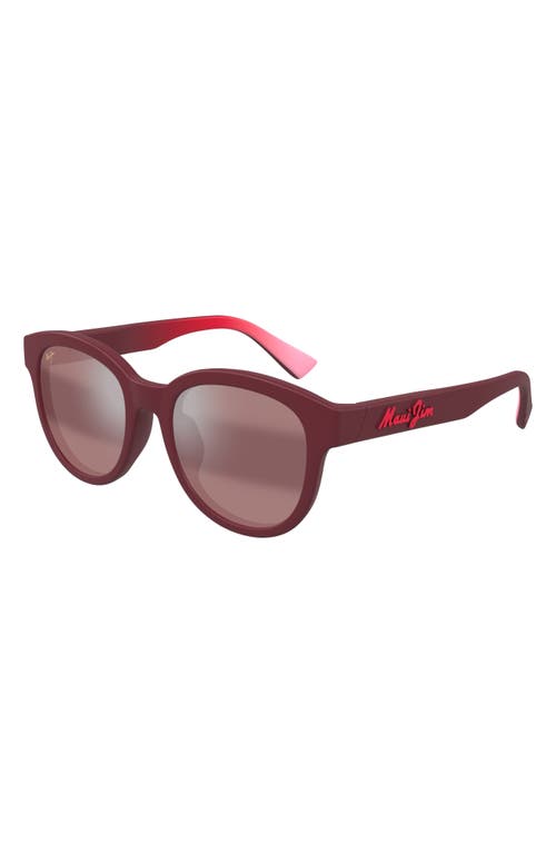 Maui Jim Ihupani Af 53mm Polarizedplus2® Round Sunglasses In Red/maui Rose