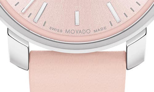 Movado Women's Bold Access Swiss Quartz Light Pink Leather Watch 34mm In Pink