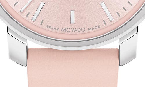 Shop Movado Bold Access Leather Strap Watch, 34mm In Pink