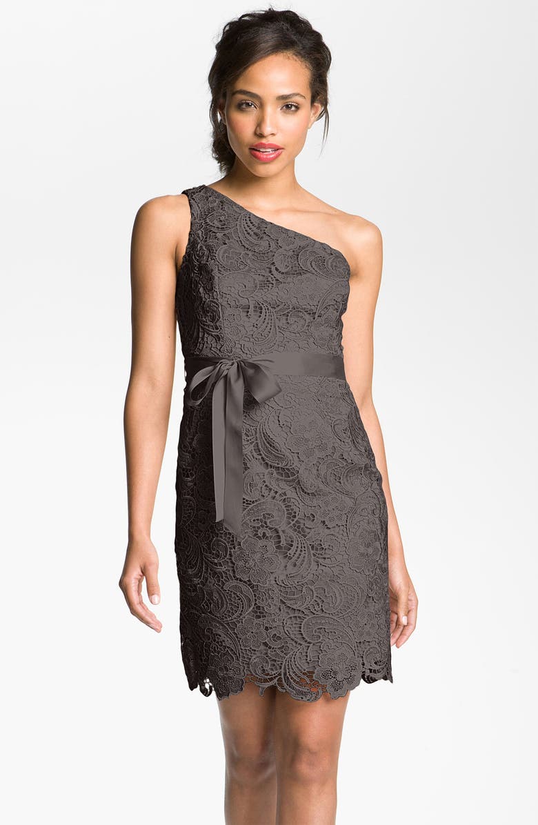 Adrianna Papell Lace One Shoulder Sheath Dress | Nordstrom