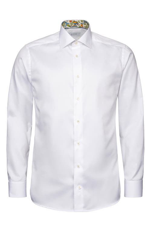 Shop Eton Contemporary Fit Solid Organic Cotton Dress Shirt In Natural