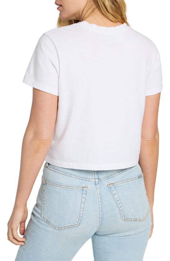 Shop Faherty Sunwashed Organic Cotton Crop T-shirt In White