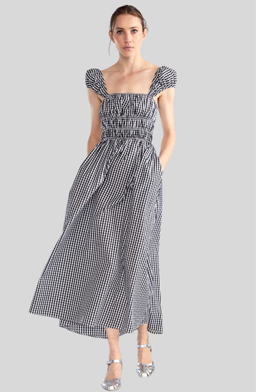 Shop Cynthia Rowley Bodrum Back Tie Dress In Black White Gingham