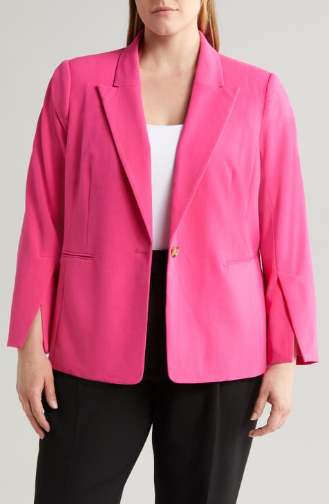 Hot Pink Pantsuit for Tall Women, Business Women Suit With Vest