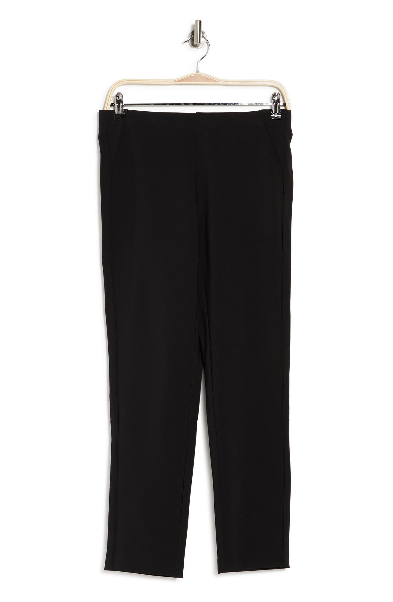 Adrianna Papell Contrast Piping Pull-on Pants In Blackblk
