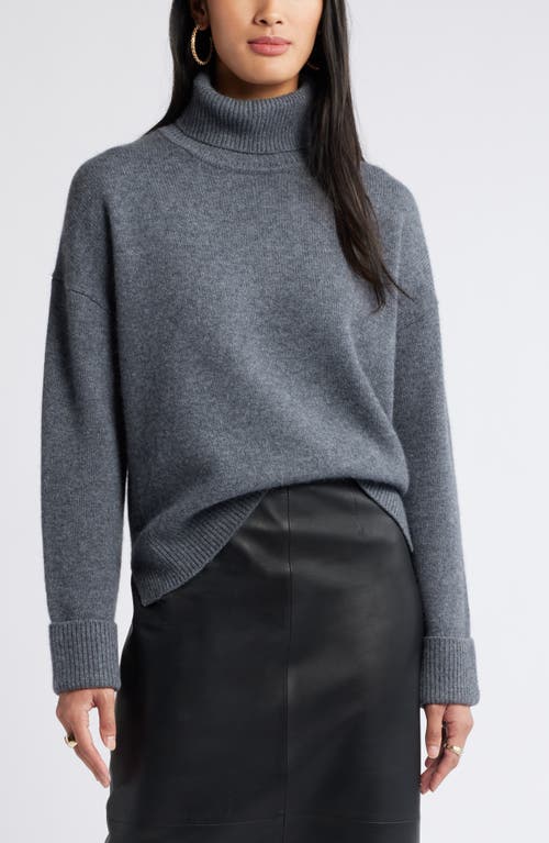 Shop Nordstrom Wool & Cashmere Turtleneck Sweater In Grey Dark Heather