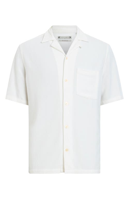 Shop Allsaints Cudi Camp Shirt In Oatmeal White