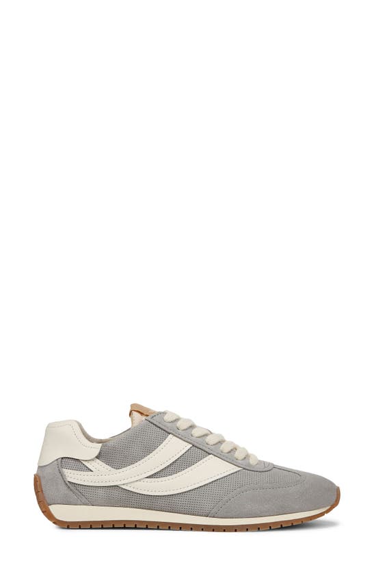 Vince Oasis Mixed Leather Retro Sneakers In Fog Grey