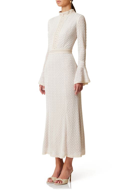 Shop Elliatt Bella Long Sleeve Textured Knit Dress In Ivory