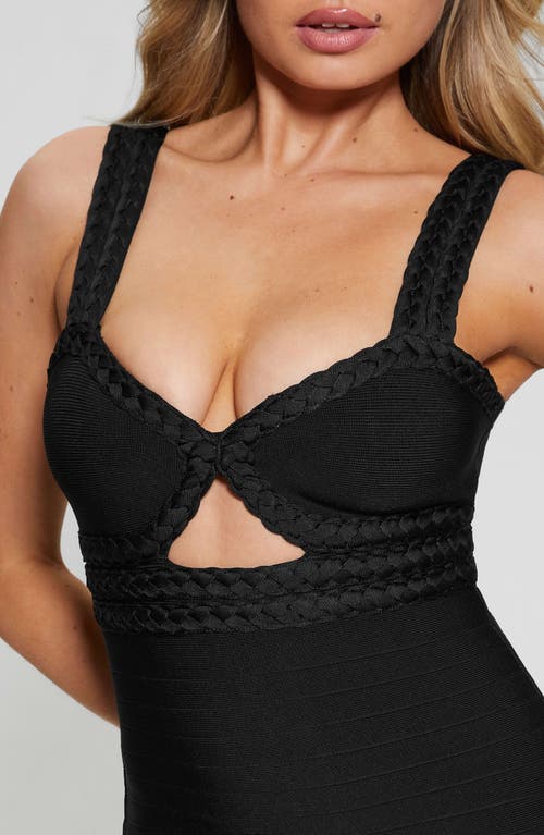 Guess Ashlee Braided Bandage Minidress In Jet Black